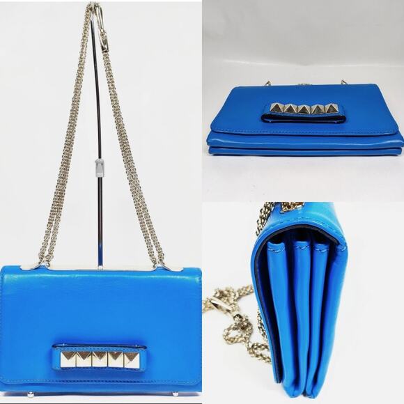 💎✨Authentic✨💎Valentino Garavani Shoulder Bag Blue Leather - Picture 1 of 9